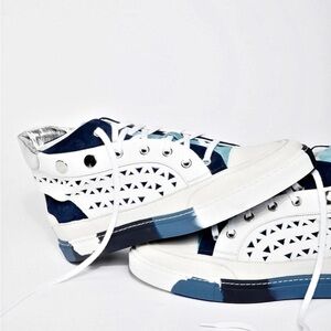 FREE PEOPLE *RARE* ‘Connor’ Laser Cut Leather Suede Upper Hi Top Sneakers